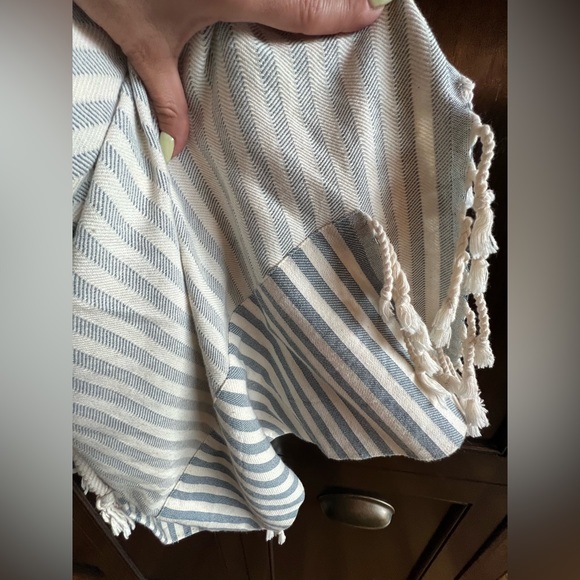 Just Bee Queen Blue and Cream Tulum Stripe Skirt Size M - Picture 11 of 12